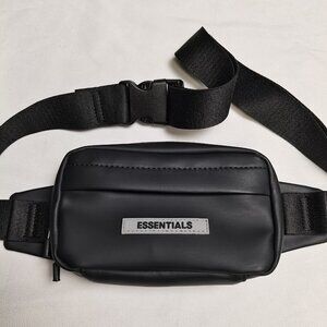 Black Essentials Fanny Pack With Adjustable Strap